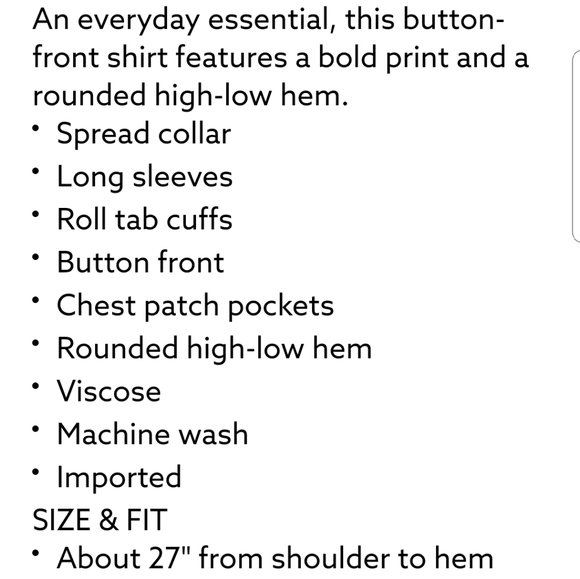 Design Lab Printed High Low Shirt - Picture 3 of 3